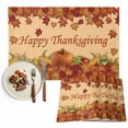 thumbnail image 1 of Orange Pumpkin Placemats Set of 2 Happy Thanksgiving Fall Maple Leaf Corn Plant Heat Insulated Linen Place Mats, Washable Stain-Proof Table Mats for Dining Tables Holiday Decor 13x19inch, 1 of 9