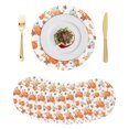 thumbnail image 1 of Orange Pumpkin Round Placemats Set of 8, Braided Polypropylene Place Mats, Fall Thanksgiving Teal Blue Autumn Leaf Washable Table Mats for Kitchen Dinner Holiday Wedding Party Coffee Table Decor 15", 1 of 9
