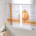 thumbnail image 1 of Orange Pumpkin Sheer Curtains 45 Inch Length 2 Panels Set, Semi Transparent Voile Rod Pocket Curtains for Living Dining Room Bedroom Drapes Thanksgiving Fall Maple Leaves Stripe, 1 of 8