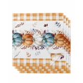 thumbnail image 1 of Orange Pumpkin Thanksgiving Cloth Napkins Set of 4 Reusable Dinner Napkins, Fall Leaves Retro Plaid Cocktail Napkin Washable Table Napkins for Wedding/Holiday Party/Baby Shower 20"x20", 1 of 7