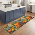 thumbnail image 1 of Orange Pumpkins Fall 2'x6' Runner Rugs for Hallway Kitchen Bedside Non Slip Washable, Botanical Thanksgiving Blue Ombre Entryway Rug Runners with Rubber Backing, Long Carpet Runner for Laundry Room, 1 of 8