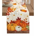 thumbnail image 1 of Orange Pumpkins Fall Burlap Cotton Table Runner 13x60 Inches Long, Thanksgiving Maple Leaf Autumn Retro Farmhouse Table Runners, Outdoor Dining Tablecloths Decor for Baby Shower/Party/Wedding, 1 of 6