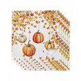 thumbnail image 1 of Orange Pumpkins Fall Cloth Napkins Set of 6 Reusable Dinner Napkins, Yellow Maple Leaf Thanksgiving Cocktail Napkin Washable Table Napkins for Wedding/Holiday Party/Baby Shower 20"x20", 1 of 7