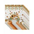 thumbnail image 1 of Orange Pumpkins Fall Cloth Napkins Set of 8 Reusable Dinner Napkins, Sunflower Thanksgiving Botanical Pastoral Cocktail Napkin Washable Table Napkins for Wedding/Holiday Party/Baby Shower 20"x20", 1 of 7