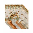 thumbnail image 1 of Orange Pumpkins Fall Cloth Napkins Set of 8 Reusable Dinner Napkins, Sunflower Thanksgiving Botanical Rustic Cocktail Napkin Washable Table Napkins for Wedding/Holiday Party/Baby Shower 20"x20", 1 of 7