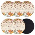 thumbnail image 1 of Orange Pumpkins Fall Coasters Set of 6, Absorbent Coasters for Drinks, Thanksgiving Botanical Sunflower Coaster for Desk Coffee Table Protection, Home Decor House Warming Gifts 4", 1 of 8