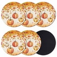 thumbnail image 1 of Orange Pumpkins Fall Coasters Set of 6, Absorbent Coasters for Drinks, Thanksgiving Maple Leaves Botanical Coaster for Desk Coffee Table Protection, Home Decor House Warming Gifts 4", 1 of 8