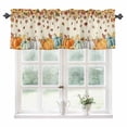 thumbnail image 1 of Orange Pumpkins Fall Kitchen Valances for Windows 54x18 Inch Kitchen Curtains Valances Rod Pocket Thanksgiving Maple Leaf Sunflower Autumn Bathroom Window Valances for Window Treatment Decor, 1 of 6