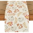 thumbnail image 1 of Orange Pumpkins Fall Maple Leaves Fall Table Runner, Seasonal Autumn Kitchen Dining Table Decoration for Home Party Decor 13x48 Inch, 1 of 6