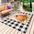 thumbnail image 1 of Orange Pumpkins Fall Outdoor Rug 6x9 Ft, Non Slip Washable Area Rug, Thanksgiving Botanical Leaves Checkered Patio Rugs Carpet Runner, Large Floor Mat for Indoor/Outdoor Deck Porch Camping, 1 of 8