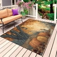 thumbnail image 1 of Orange Pumpkins Fall Outdoor Rug for Patio/Deck/Porch, Non-Slip Large Area Rug 5 x 7 Ft, Maple Tree Rabbit Vintage Forest Autumn Indoor Outdoor Rugs Washable Area Rugs, Camping Rug Carpet Runner, 1 of 8