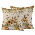 thumbnail image 1 of Orange Pumpkins Fall Outdoor Waterproof Pillow Covers, Sunflower Thanksgiving Botanical Rustic Decorative Square Throw Pillowcase Sofa Cushion Sham for Patio/Couch/Chair, 20"x20" 2 Pack, 1 of 8