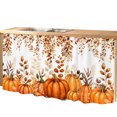 thumbnail image 1 of Orange Pumpkins Fall Pantry Cabinet Curtains 28''x51'',Thanksgiving Eucalyptus Leaf Botanical Sink Skirt for Bathroom Kitchen Tall Utility Cabinet,Laundry Privacy Drape Waterproof Dishwasher Curtains, 1 of 9