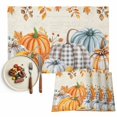 thumbnail image 1 of Orange Pumpkins Fall Placemats Set of 2, Thanksgiving Maple Leaf Rustic Washable Wipeable Table Mats for Dining Tables, Indoor Outdoor Kitchen Place Mats for Holiday Party Table Decor, 1 of 9
