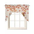 thumbnail image 1 of Orange Pumpkins Fall Swag Valances for Windows, Small Curtains Drapes, Gnomes Thanksgiving Maple Leaves Rustic Kitchen Window Curtains Over Sink Window Treatment Valance for Bedroom/Bathroom 56"x36", 1 of 5