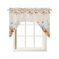 thumbnail image 1 of Orange Pumpkins Fall Swag Valances for Windows, Small Curtains Drapes, Thanksgiving Leaves Botanical Rustic Kitchen Window Curtains Over Sink Window Treatment Valance for Bedroom/Bathroom 56"x36", 1 of 5