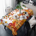 thumbnail image 1 of Orange Pumpkins Fall Table Cloth Waterproof Tablecloths, Maple Leaf Thanksgiving Botanical Tablecloth Dining Table Cover for Kitchen Party Tabletop Outdoor, Rectangle Tablecloth 60x120 Inch, 1 of 9