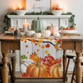 thumbnail image 1 of Orange Pumpkins Fall Table Runner, Autumn Thanksgiving Kitchen Dining Table Decoration for Home Party Decor 13x36 Inches, 1 of 9