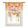 thumbnail image 1 of Orange Pumpkins Fall Tie Up Curtains for Kitchen Bathroom Bedroom Windows 63 Inch Length, Thanksgiving Botanical Maple Leaf Rustic Balloon Drape Curtains Shade Rod Pocket Curtain Panel, 46"x63", 1 of 7