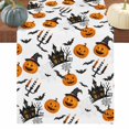 thumbnail image 1 of Orange Pumpkins Halloween Table Runner 72 Inches Long, Haunted Houses Bats Horror Cotton Linen Table Runners Dresser Scarves, Decorative Fabric Tabletop Scarf Furniture Cover for Dinner Party 13"x72", 1 of 9