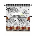 thumbnail image 1 of Orange Pumpkins Swag Curtains for Living Room/Bedroom Windows, Black Branch Retro Plaids Country Rustic Kitchen Curtains and Valances Set 36 Inch Length, Light Filtering Swags Valance Curtain Panels, 1 of 5