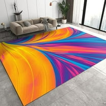 Orange Purple Blue Abstract Ripple Area Rug, Colorful Lines Texture Art Home Decor Rug, Easy Clean Carpet For Living Room Bedroom Kitchen Dining Room Home Office Floor Rug 1x2ft