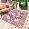 thumbnail image 1 of Orange Purple Boho Outdoor Rug 5x7 Ft, Non Slip Washable Area Rug, Ethnic Geometric Southwest Patio Rugs Carpet Runner, Large Floor Mat for Indoor/Outdoor Deck Porch Camping, 1 of 8