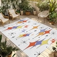 thumbnail image 1 of Orange Purple Diamond Outdoor Rug for Patio/Deck/Porch, Non-Slip Large Area Rug 5 x 8 Ft, Modern Geometric Middle Century Indoor Outdoor Rugs Washable Area Rugs, Reversible Camping Rug Carpet Runner, 1 of 8