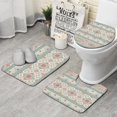 thumbnail image 1 of Orange and Purple Diamond Shaped Geometric Boho Pattern Bathroom Rugs Sets 3 Piece,Toilet Cover Set,Absorbent Non Slip Bathroom Mats Sets with U-Shaped Contour Rug Toilet Rug Set, 1 of 5