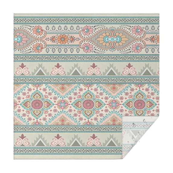 Orange and Purple Diamond Shaped Geometric Boho Pattern Square Tablecloth,Waterproof Square Table Cover,Wipeable Spillproof Washable Table Cover for Home Kitchen Party Decor 52"x52"(132x132cm)