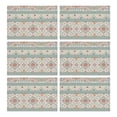 thumbnail image 1 of Orange and Purple Diamond Shaped Geometric Boho Pattern Summer Placemats Table Placemats Set Of 6-Linen Kitchen Washable Placemats Table Mats 11.8"x17.7" Non-Slip Heat Resistant, 1 of 5