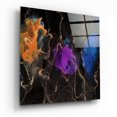 Orange Purple Ink Bloom Glass Wall Art - Walmart.com