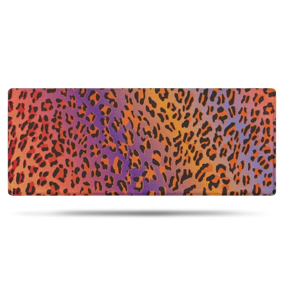 Orange and Purple Of Leopard Print Bathroom Rugs Mat,Non Slip Microfiber Bathroom Rug,Rubber Backing,Soft Bathroom Mats for Bathroom Floor,Tub and Shower,60x24in(150x60cm)