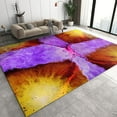 thumbnail image 1 of Orange Purple Marble Texture Area Rug, Retro Art Light Luxury Floor Carpet, Washable Soft Durable Comfortable Non-Slip Rug for Living Room Bedroom Dining Room Hallway Decor 5x7ft, 1 of 6