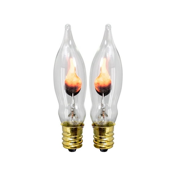 Orange / Purple / Red/ Clear C7 (CA10) Flicker Flame String Light Bulbs (2-Pack)