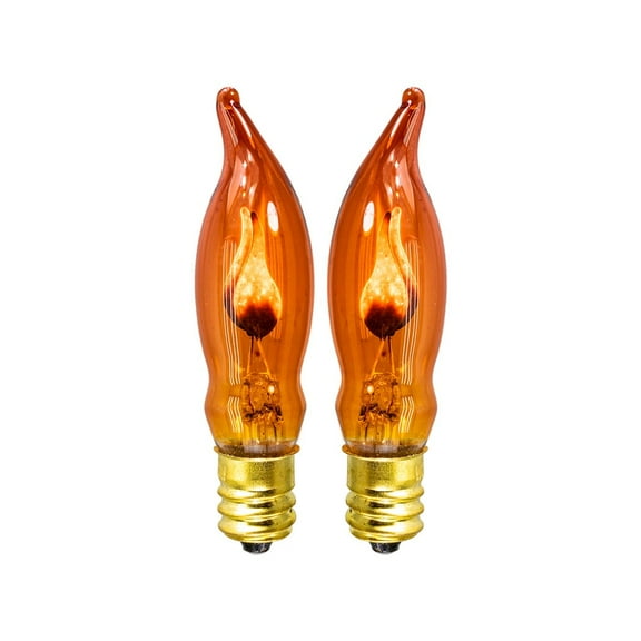 Orange / Purple / Red/ Clear C7 (CA10) Flicker Flame String Light Bulbs (2-Pack)
