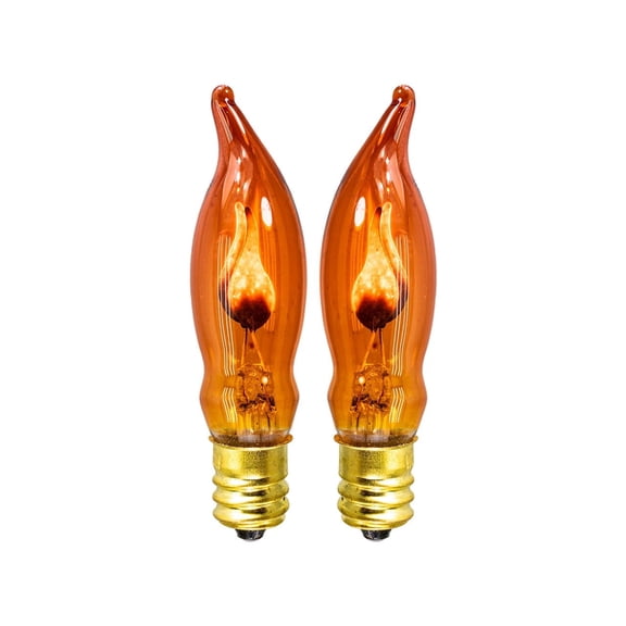 Orange / Purple / Red/ Clear C7 (CA10) Flicker Flame String Light Bulbs (2-Pack)