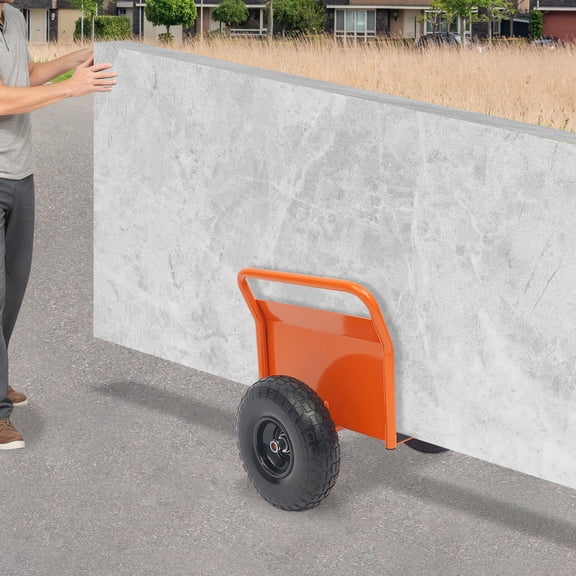 Orange Q235 Steel 17.4814.96 Inch 10 Inch Wheeled Truck With Automatic Clamping Panel Moving Cart