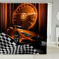thumbnail image 1 of Orange Race Car Bath Curtain,Glitter Ombre Line Art Shower Curtain Sets Neon Light Sports Car Dashboard Bathroom Accessories,Black and White Grid Lattice Buffalo Plaid Decor, 1 of 4