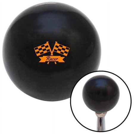 Orange Racer Black Shift Knob with M16 x 1.5 Insert Shifter Auto Manual Custom Brody
