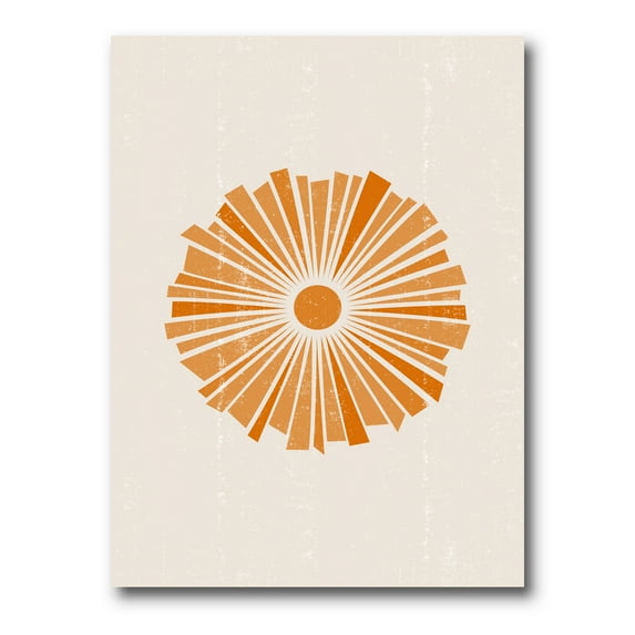 Orange Radiant Sun I 24 in x 32 in Painting Canvas Art Print, by Designart