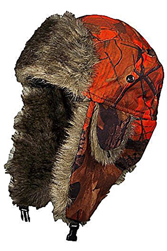 Orange Real Tree Camouflage Hunter/Trapper Winter Hat (One Size)