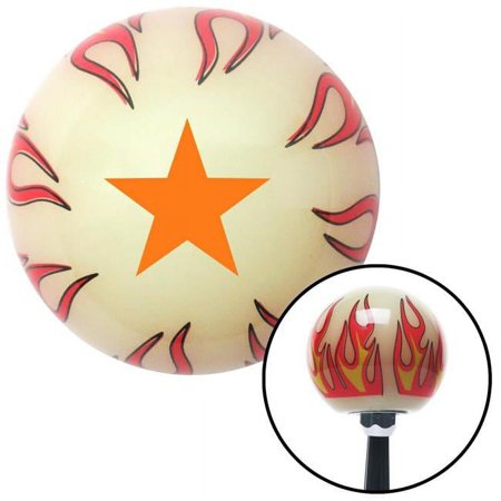Orange Rear Admiral Lower Half Ivory Flame Shift Knob with M16 x 1.5 Insert Shifter Brody