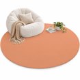 Orange Red Area Rug 5', Soft Mat Non-Slip Silicone Backing Machine ...