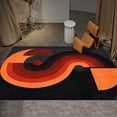 thumbnail image 1 of Orange Red Black Ombre Midcentury Modern Area Rug For Living Room Stylish Illusion Dining Room Playroom Bedroom Carpet Trendy Cool Classroom Floorcover Indoor Outdoor Rug 2x3ft, 1 of 6