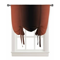 Orange Red Black Ombre Tie Up Curtains for Kitchen Bathroom Bedroom Windows 45 Inch Length, Modern Abstract Gradient Color Art Balloon Drape Curtains Shade Rod Pocket Drapery Curtain Panel, 42"x54"