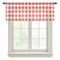 thumbnail image 1 of Orange Red Checkered Valance Curtains for Kitchen/Living Room/Bathroom/Bedroom Window, Rod Pocket Small Topper Half Short Window Curtains Voile Sheer Scarf, Farmhouse Buffalo Plaid 54"x18", 1 of 8