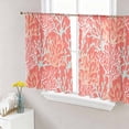 thumbnail image 1 of Orange Red Coral Coastal Sheer Curtains 45 Inch Length 2 Panels Set, Ocean Nautical Seaside Beach Voile Window Treatment Rod Pocket Small Kitchen Curtains Drapes for Bedroom 52"x45"x2, 1 of 7