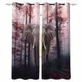 thumbnail image 1 of Orange Red Elephants Blackout Curtains for Bedroom 45 Inch Length 2 Panels Set, Farmhouse Forest Trees Nature Thermal Insulated Energy Saving Window Treatment Curtains Blackout Drapes 52"x45", 1 of 8