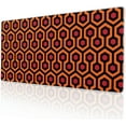 thumbnail image 1 of Orange Red Geometric Gaming Mouse Pad Desk Mat XXL 35.4×15.7 in Vintage 80s Abstract Geometry Extended Mousepad 40X90cm with Non-Slip Rubber Base Stitched Edge Large Desk Pad for Gamer Office Home, 1 of 6